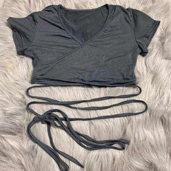 Outspoken Clothing Co. Cropped Tie Up Tee - Picture 2 of 4